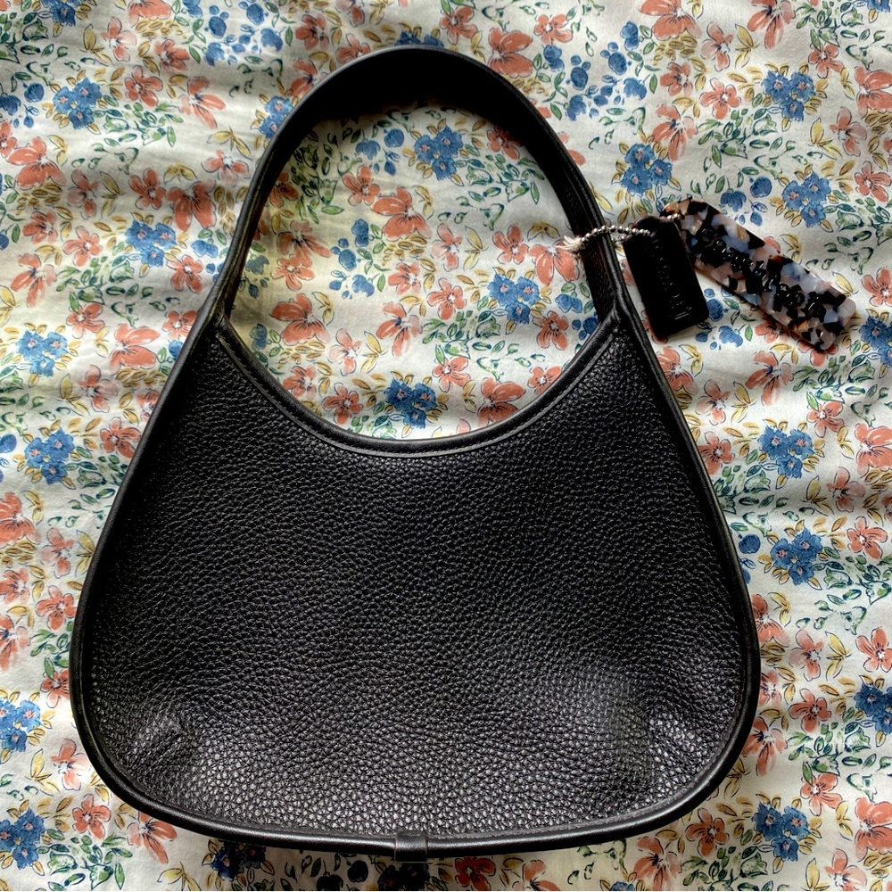 Coach ERGO Black Pebbled Leather Hobo Shoulder Bag